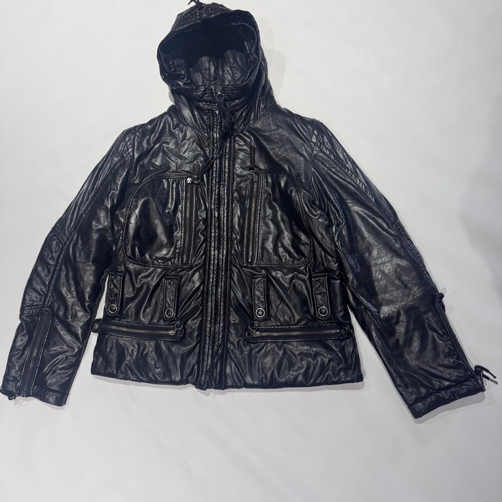 JSX TREME Black Hooded Ulitity Jacket Size 3 Made in Italy